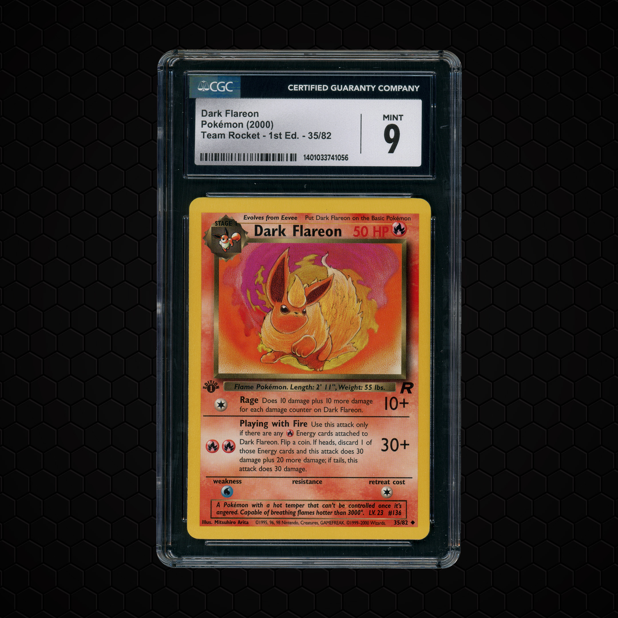 2000 Team Rocket 1st Edition Dark Flareon #35 CGC 9