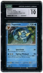 2025 Black Star Promos Vaporeon #168 CGC 10 on Beezie.