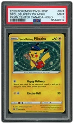 2020 Black Star Promo Special Delivery Pikachu #74 PSA 9 on Beezie.