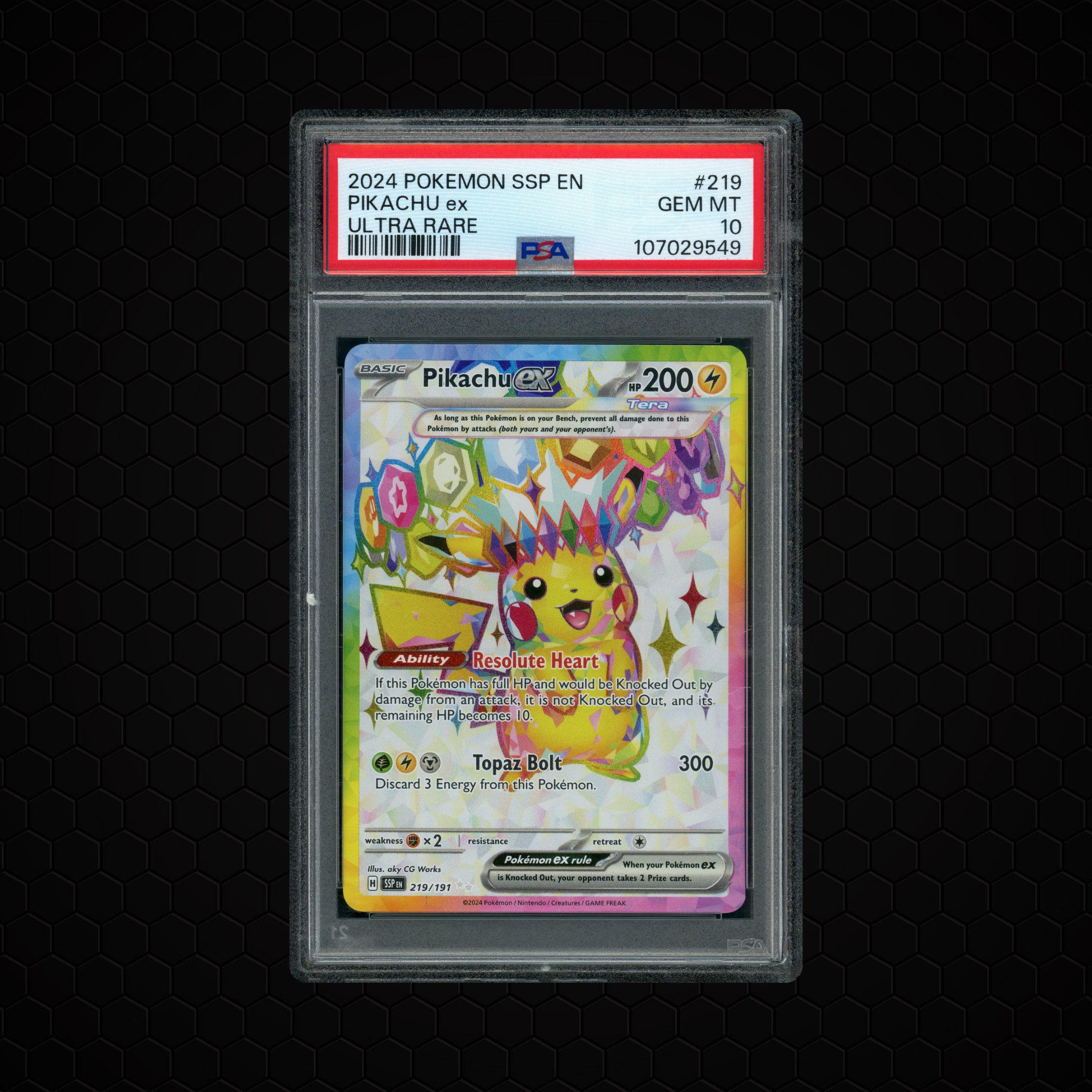 2024 Surging Sparks Pikachu EX #219 PSA 10