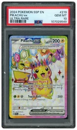2024 Surging Sparks Pikachu EX #219 PSA 10 on Beezie.