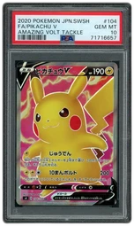 2020 Japanese Amazing Volt Tackle Pikachu V #104 PSA 10 on Beezie.