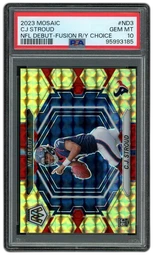 2023 Panini Mosaic CJ Stroud NFL Debut Fusion R/Y Choice #ND3 PSA 10 on Beezie.