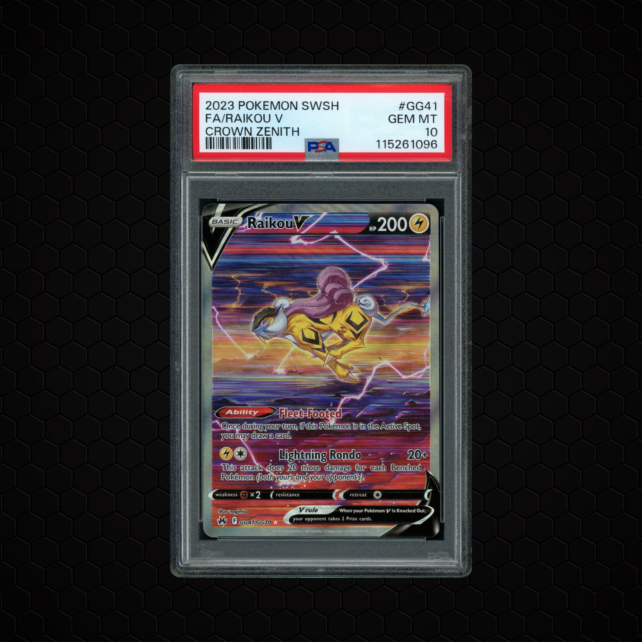 2023 Crown Zenith Raikou V #GG41 PSA 10
