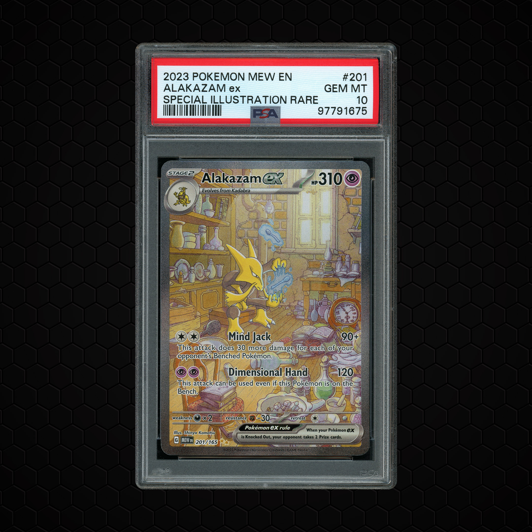 2023 Pokemon 151 Alakazam EX #201 PSA 10