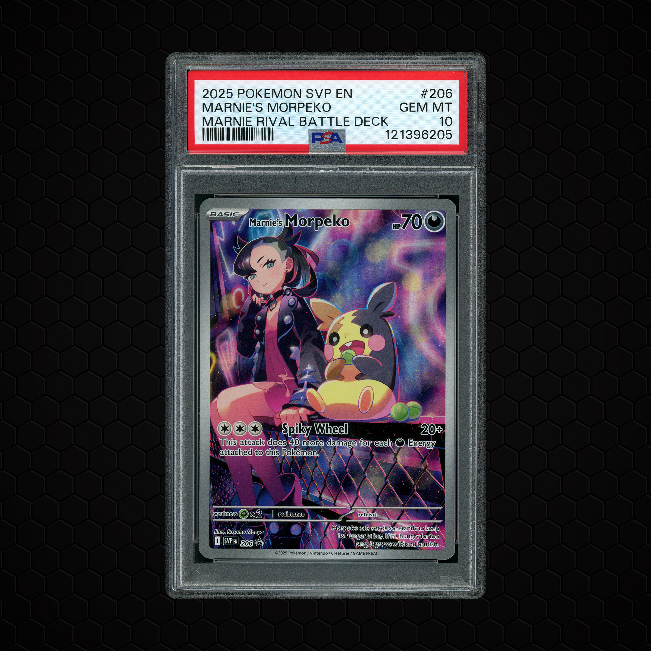 2025 Black Star Promo Marnie's Morpeko #206 PSA 10