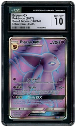 2017 Sun & Moon Espeon GX #140 CGC 10 on Beezie.