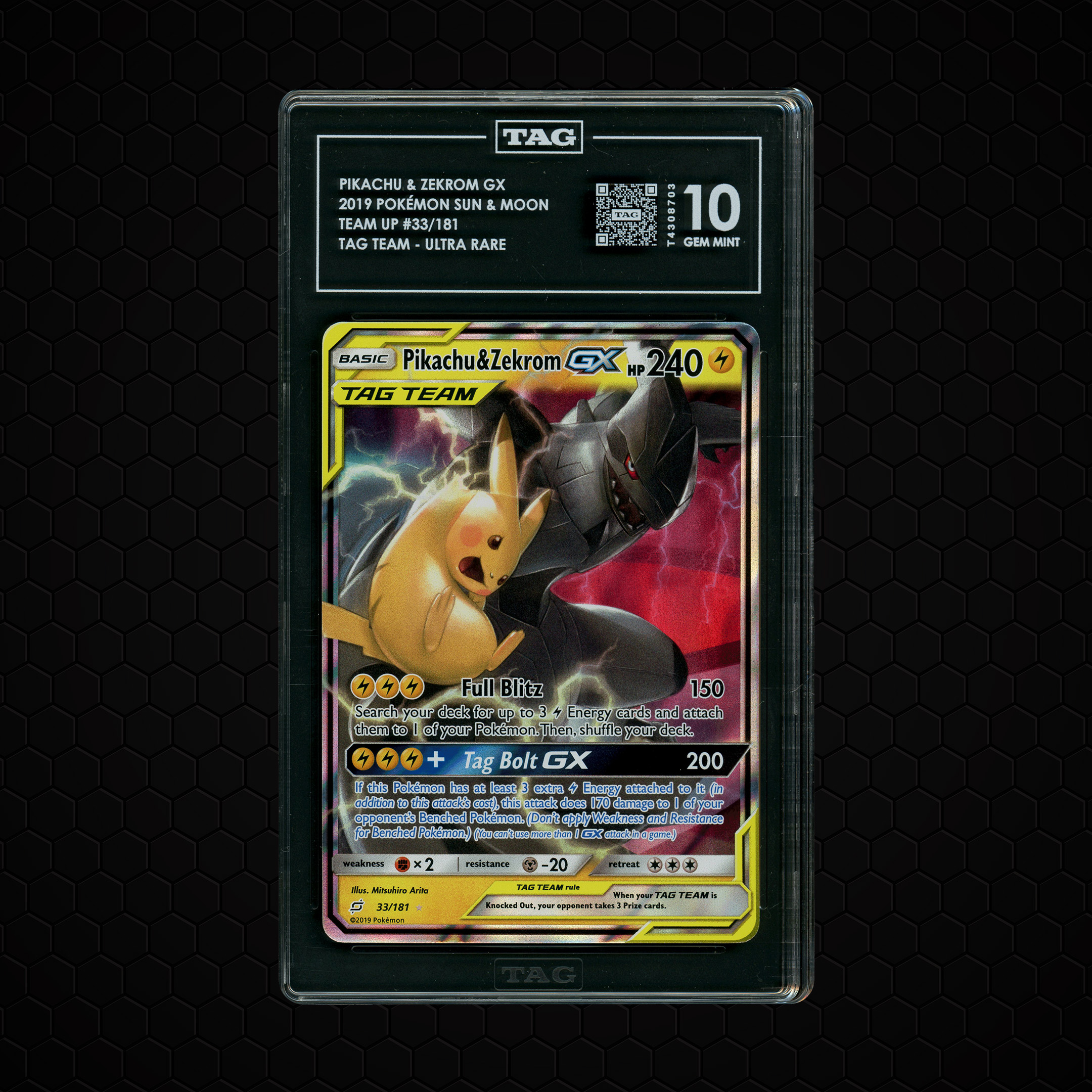 2019 Team Up Pikachu & Zekrom GX #33 TAG 10