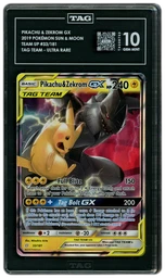 2019 Team Up Pikachu & Zekrom GX #33 TAG 10 on Beezie.