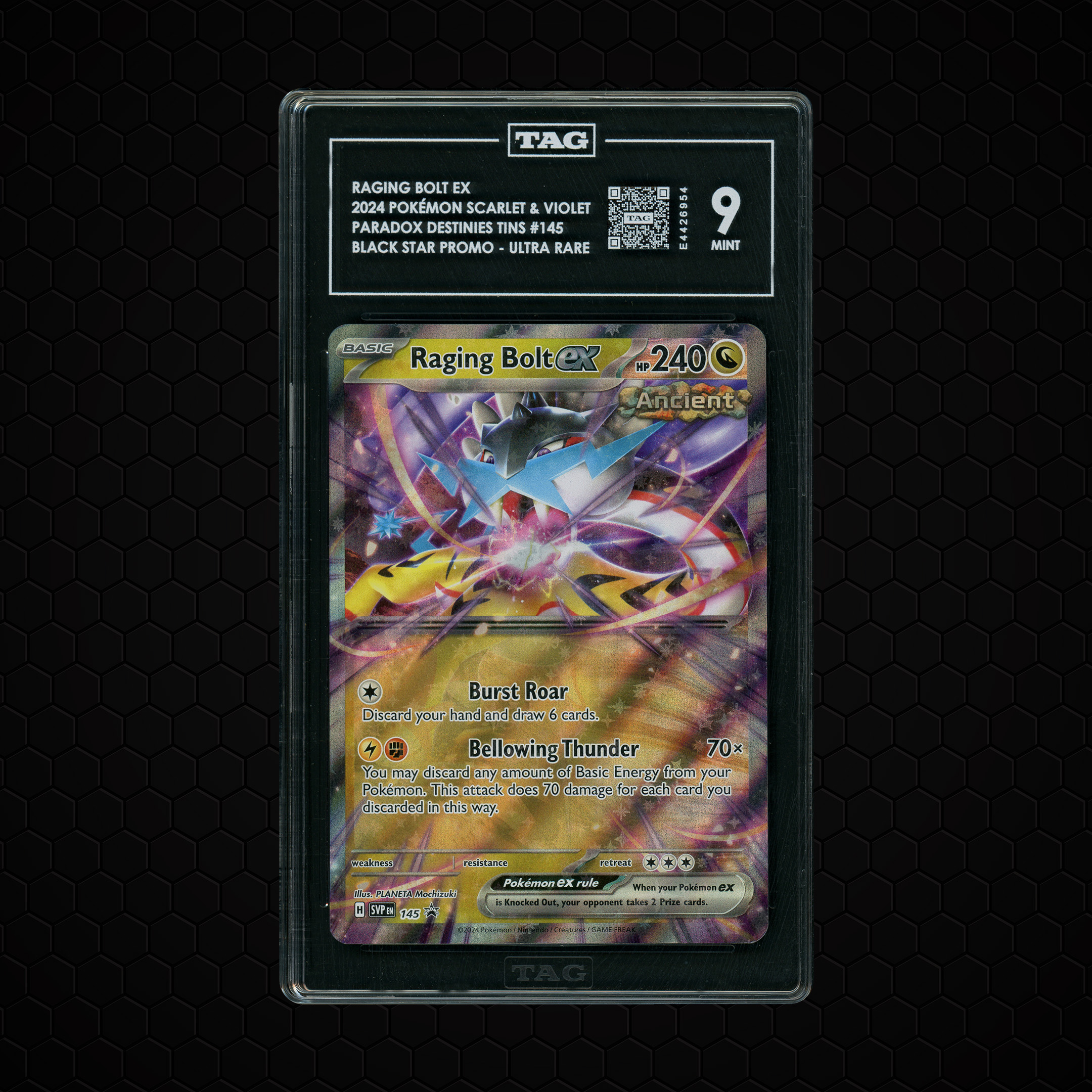 2024 Black Star Promo Raging Bolt EX #145 TAG 9