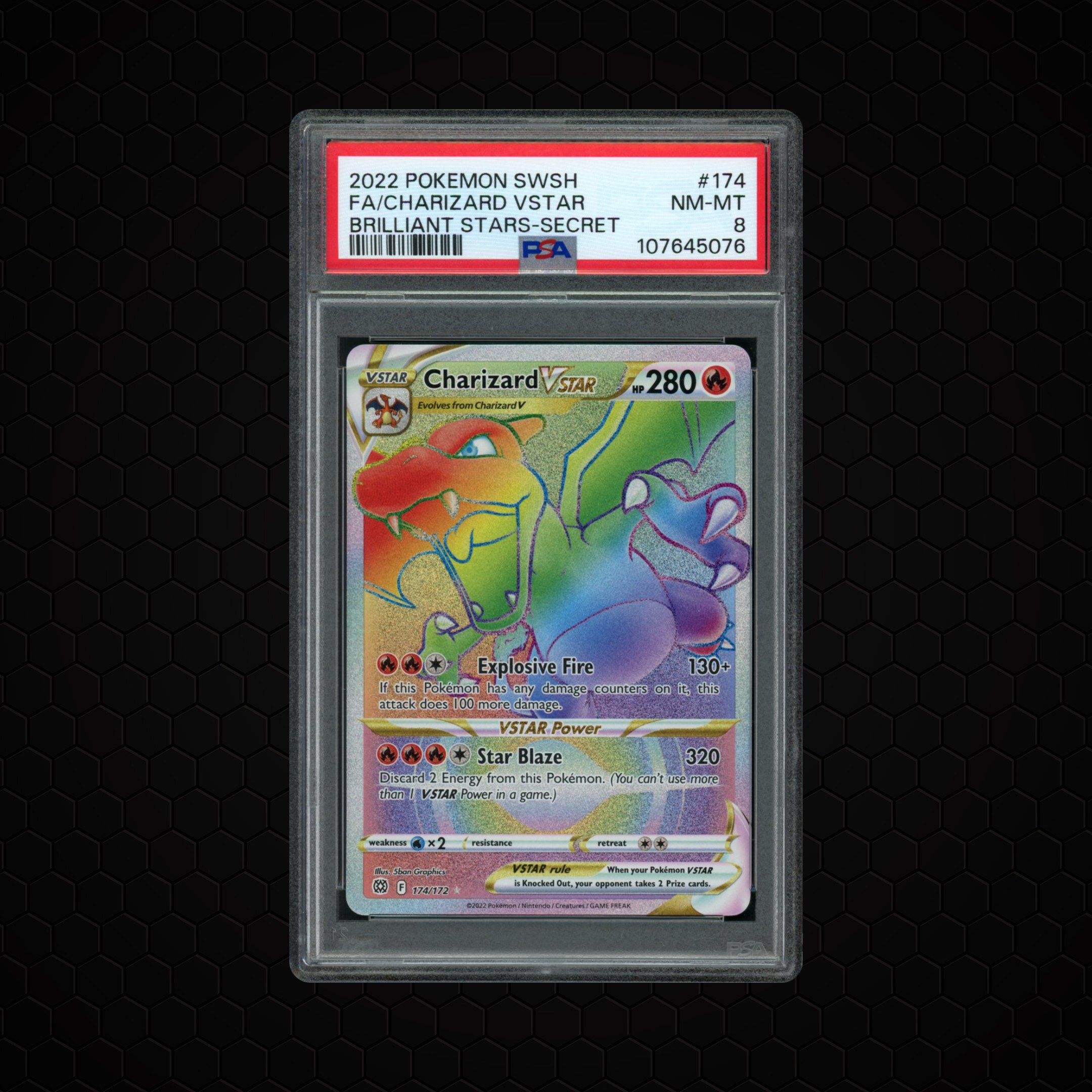 2022 Brilliant Stars Charizard VSTAR #174 PSA 8