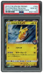 2019 Japanese Promo Playing in the Sea Pikachu #392 PSA 10 on Beezie.
