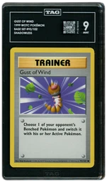 1999 Base Set Shadowless Gust of Wind #93 TAG 9 on Beezie.