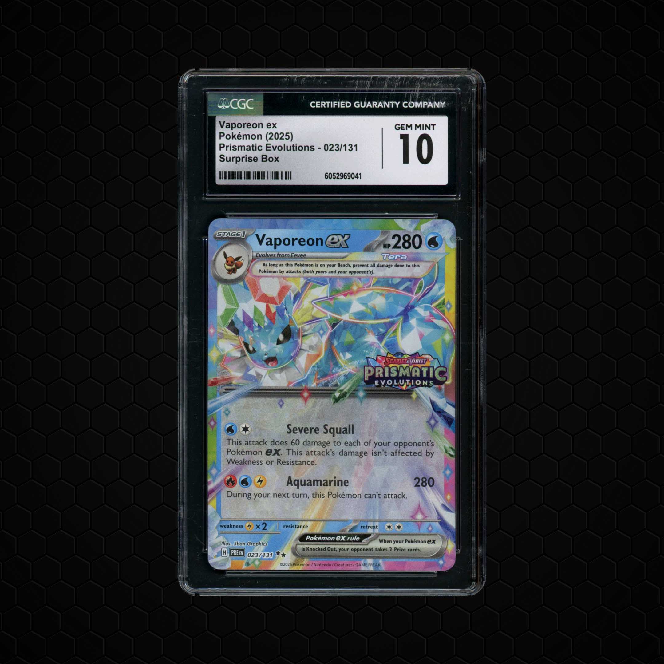 2025 Prismatic Evolutions Vaporeon EX #23 CGC 10