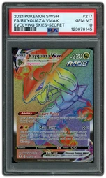 2021 Evolving Skies Rayquaza VMAX #217 PSA 10 on Beezie.