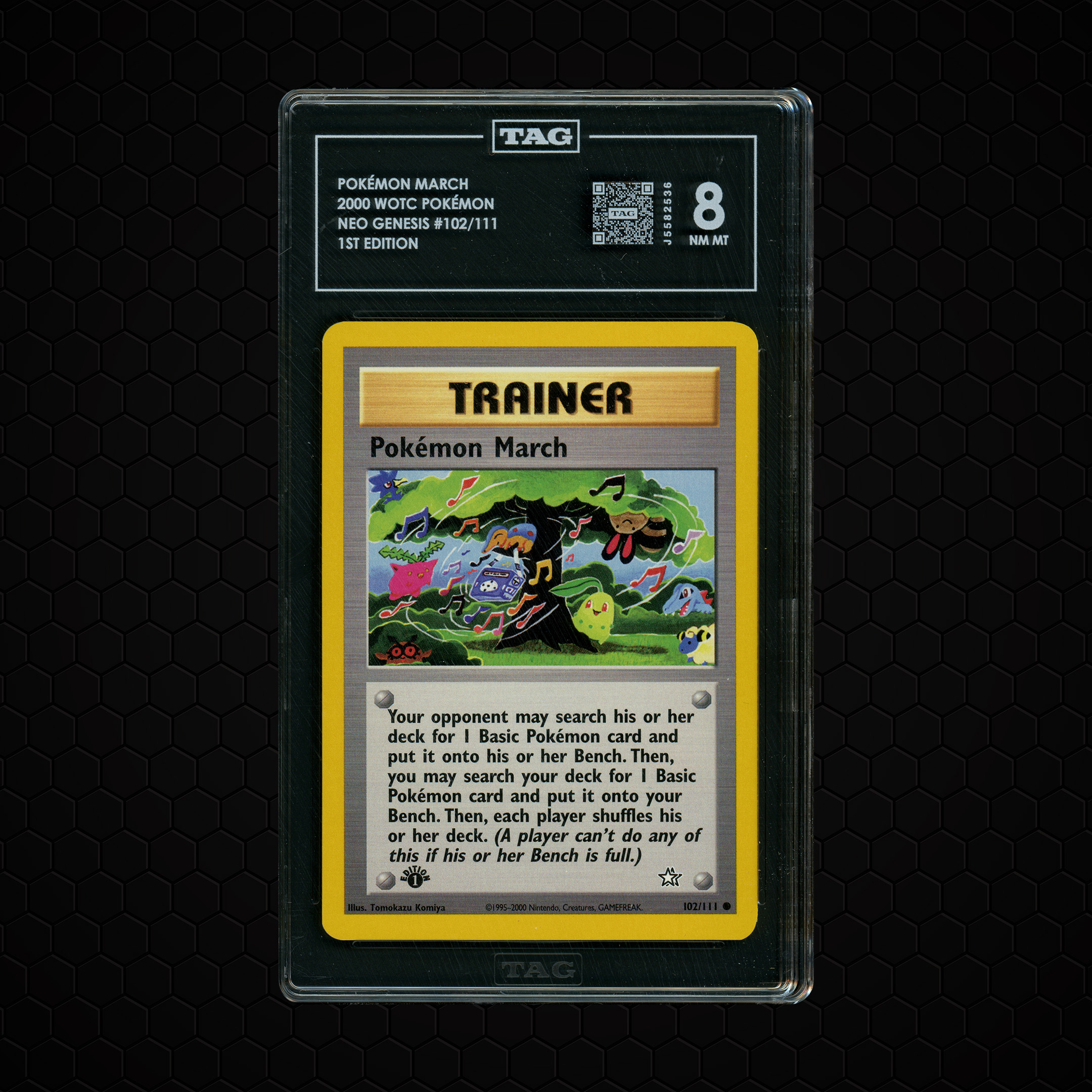 2000 Neo Genesis 1st Edition Pokemon March #102 TAG 8