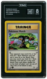 2000 Neo Genesis 1st Edition Pokemon March #102 TAG 8 on Beezie.