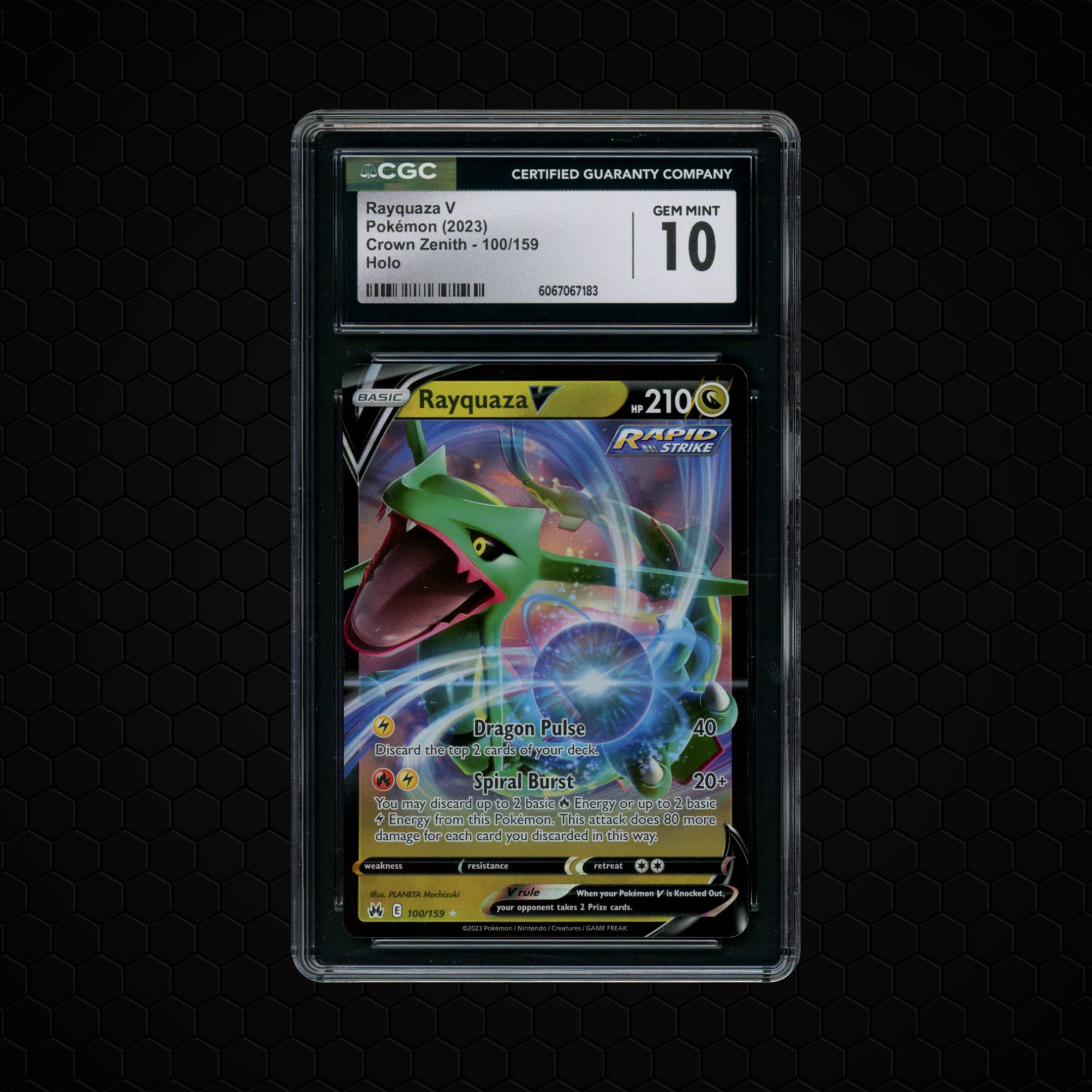 2023 Crown Zenith Rayquaza V #100 CGC 10