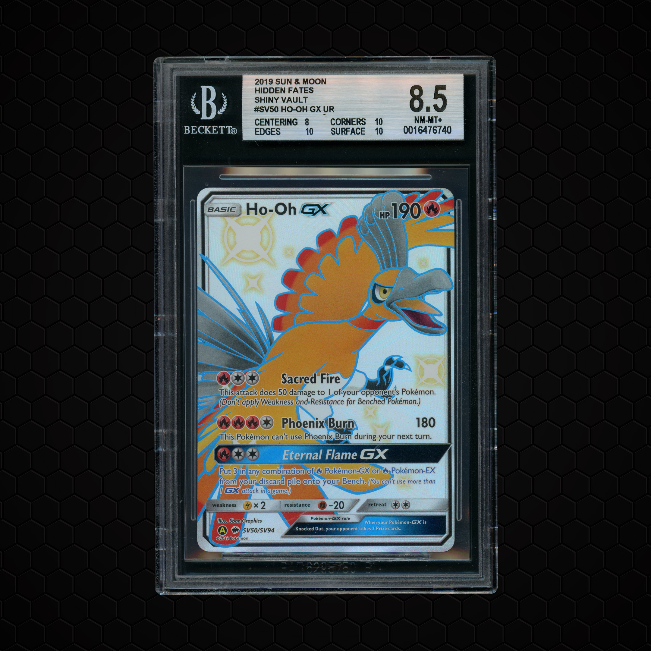 2019 Hidden Fates Ho-Oh GX #SV50 BGS 8.5