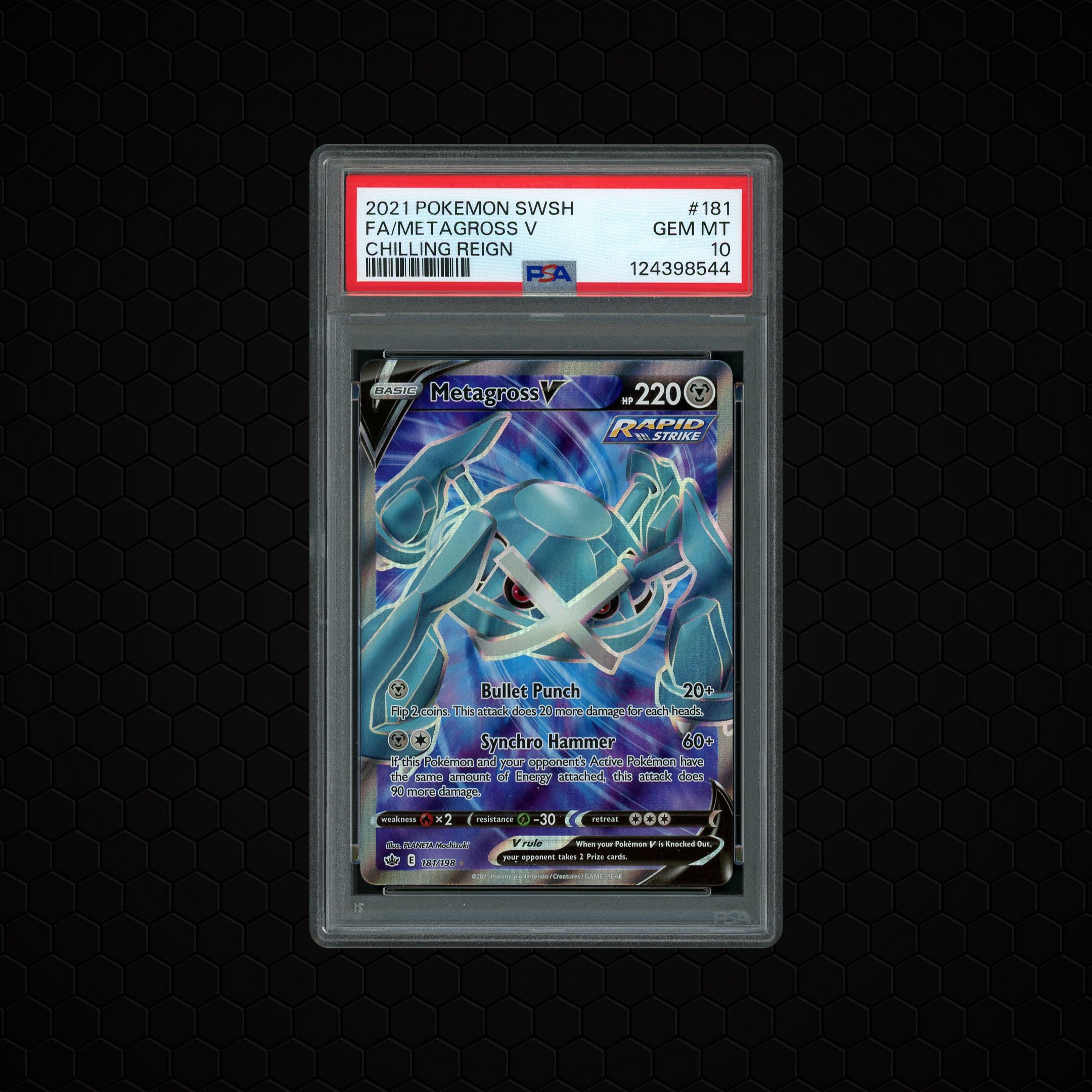 2021 Chilling Reign Metagross V #181 PSA 10
