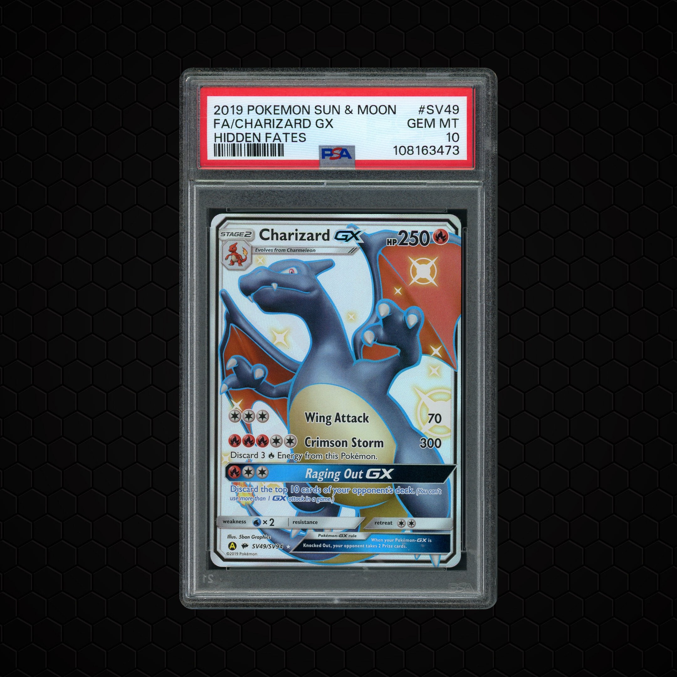 2019 Hidden Fates Charizard GX #SV49 PSA 10