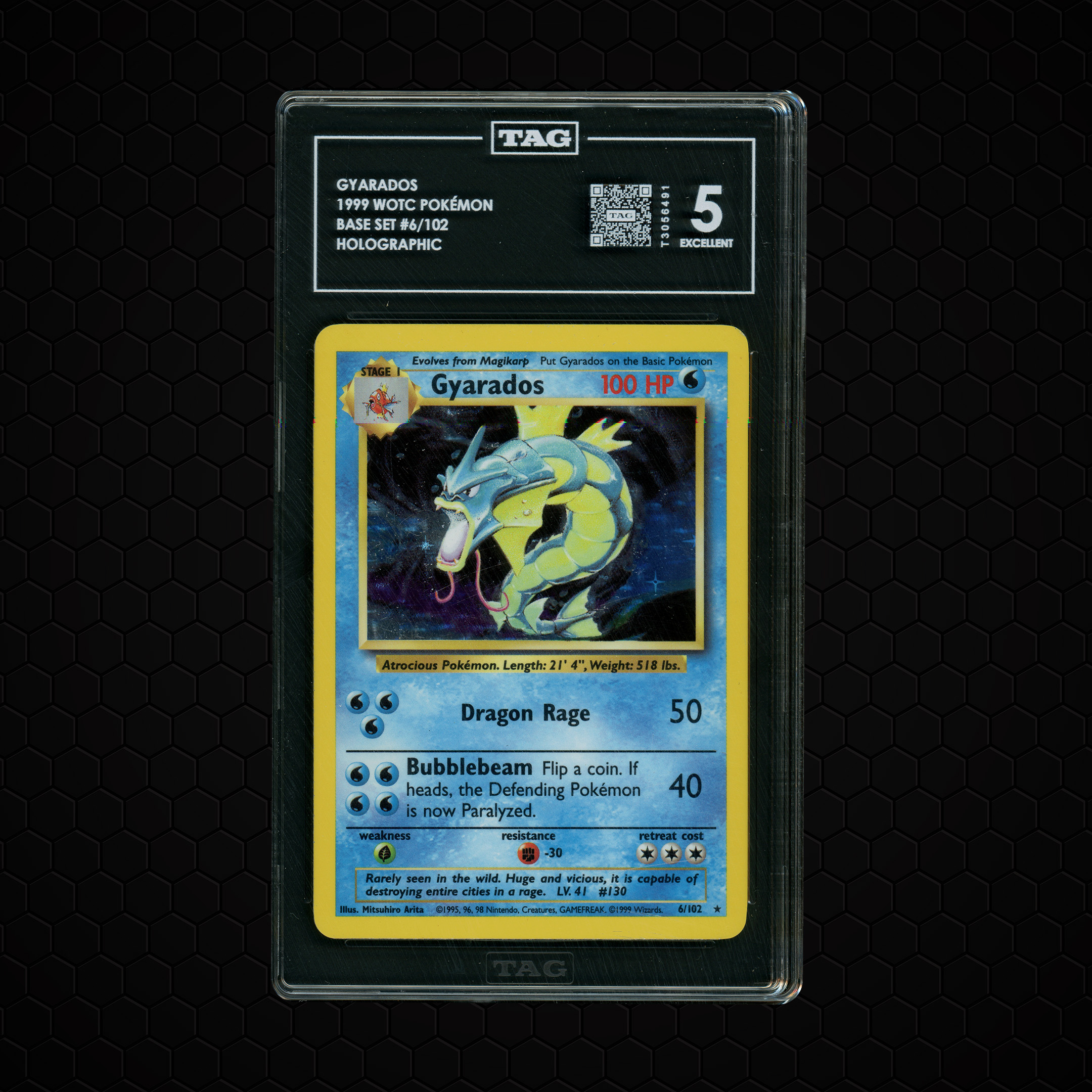 1999 Base Set Gyarados #6 TAG 5