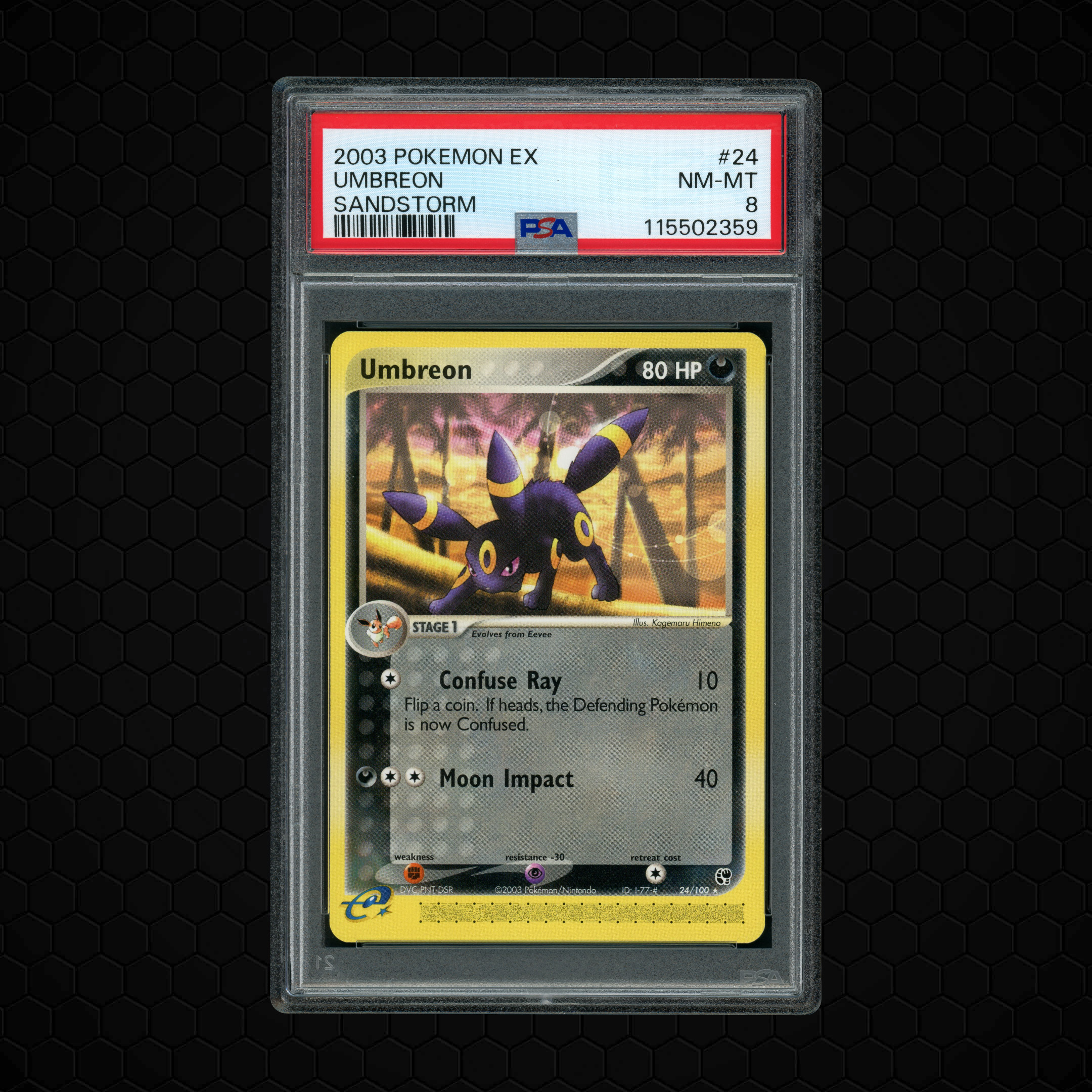 2003 Sandstorm Umbreon #24 PSA 8