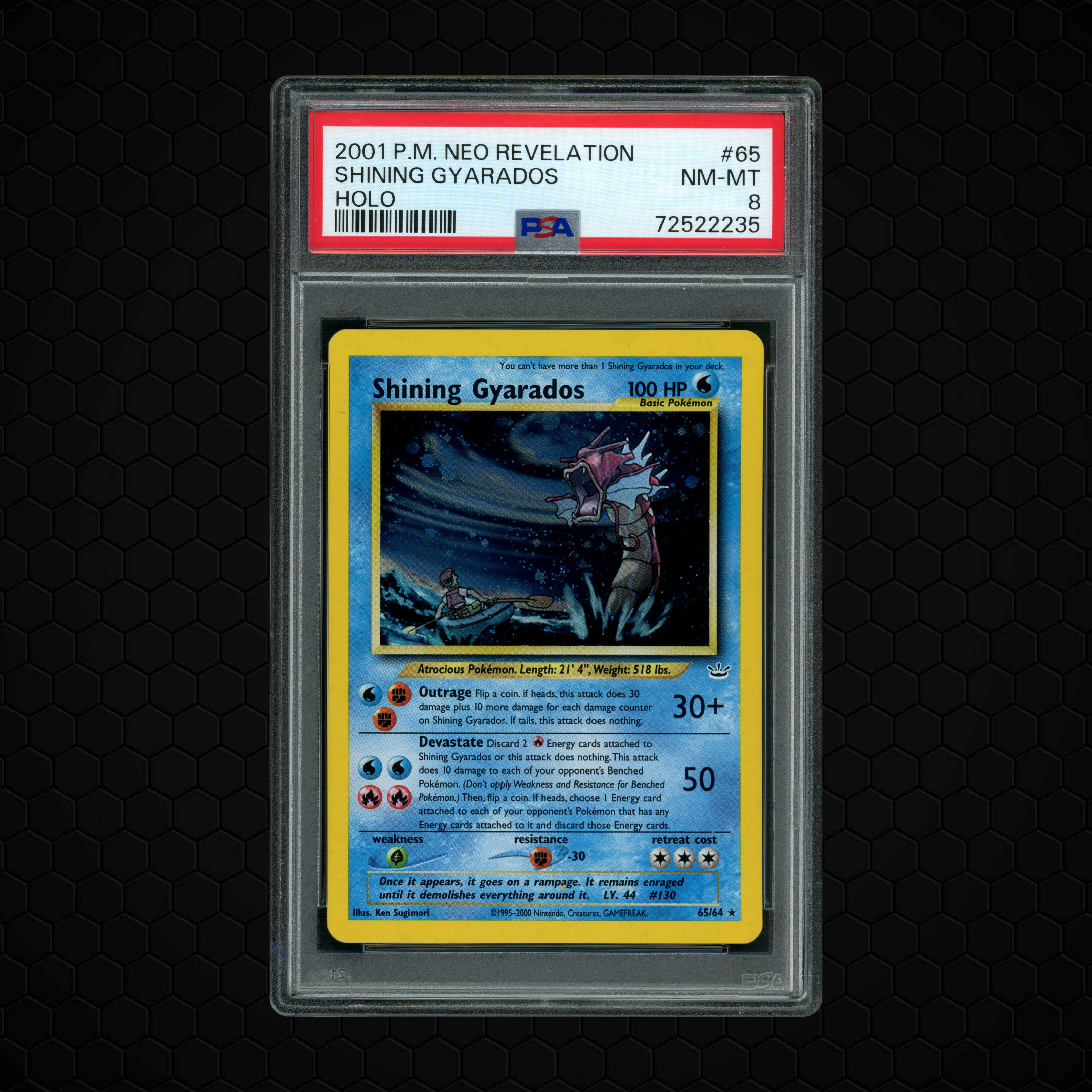 2001 Neo Revelation Shining Gyarados #65 PSA 8