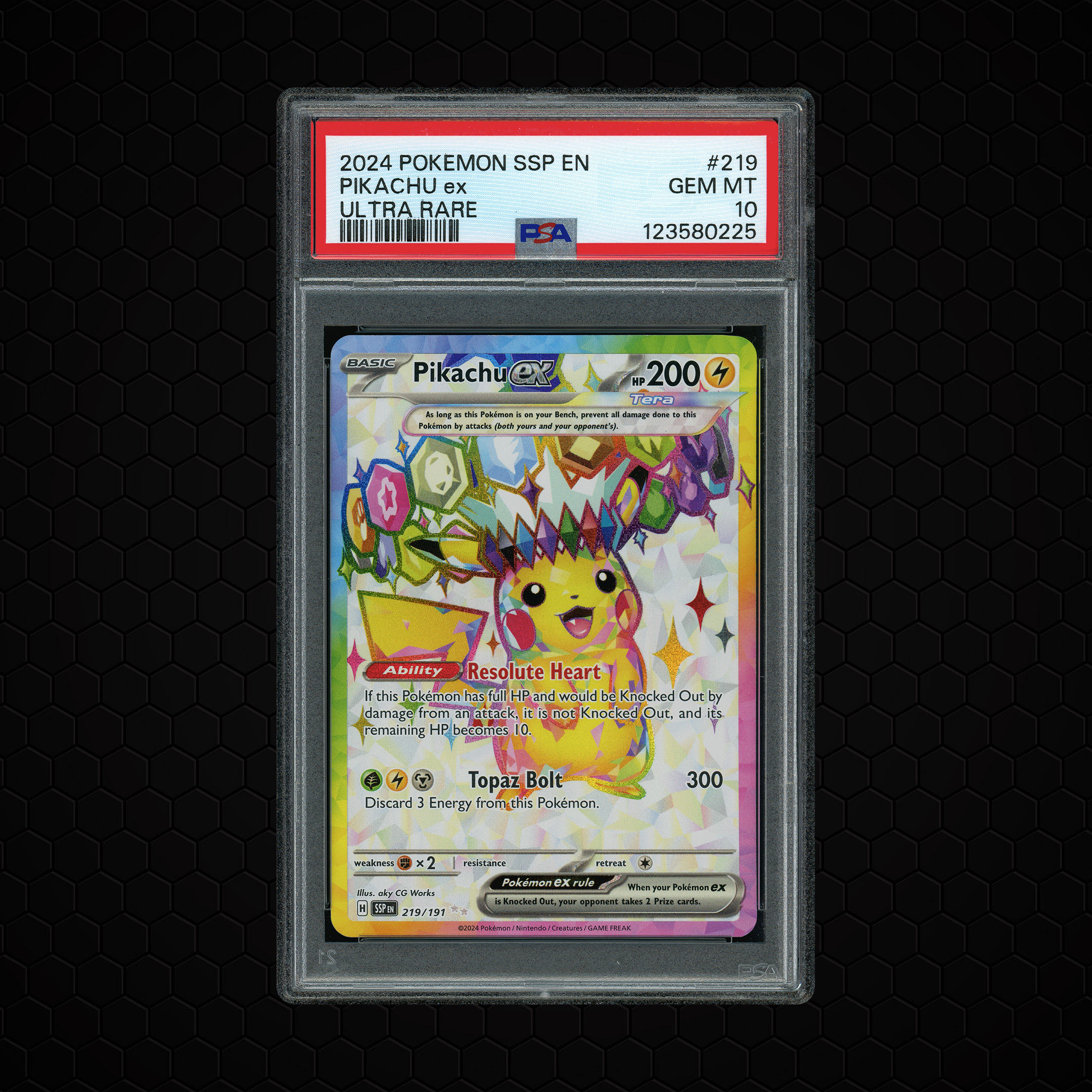 2024 Surging Sparks Pikachu EX #219 PSA 10