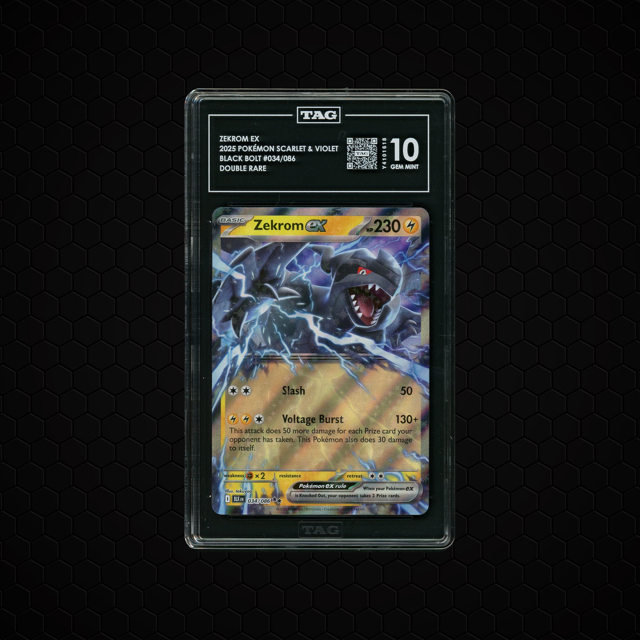 2025 Black Bolt Zekrom EX #34 TAG 10