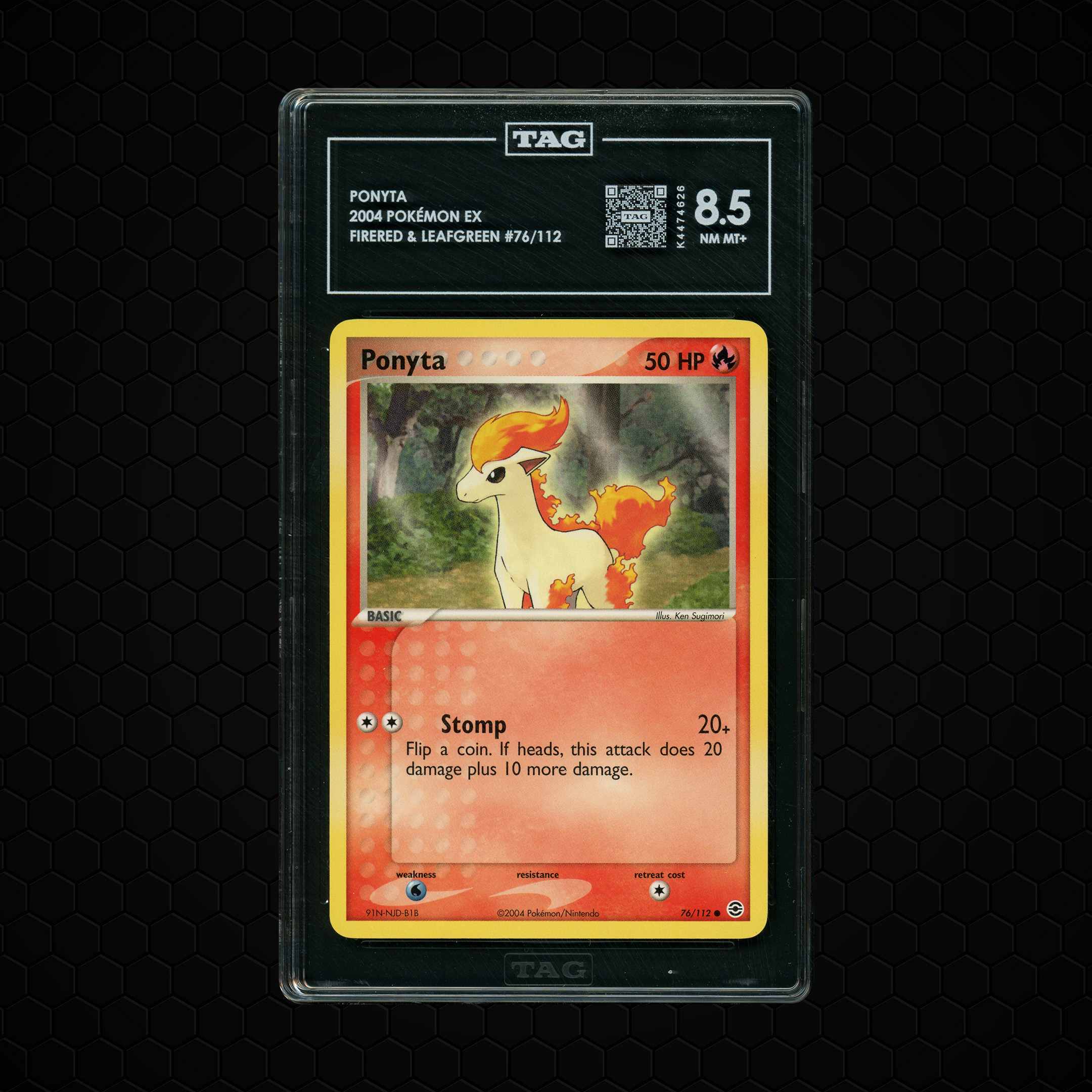 2004 FireRed & LeafGreen Ponyta #76 TAG 8.5