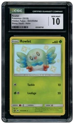 2019 Hidden Fates Rowlet #SV2 CGC 10 on Beezie.
