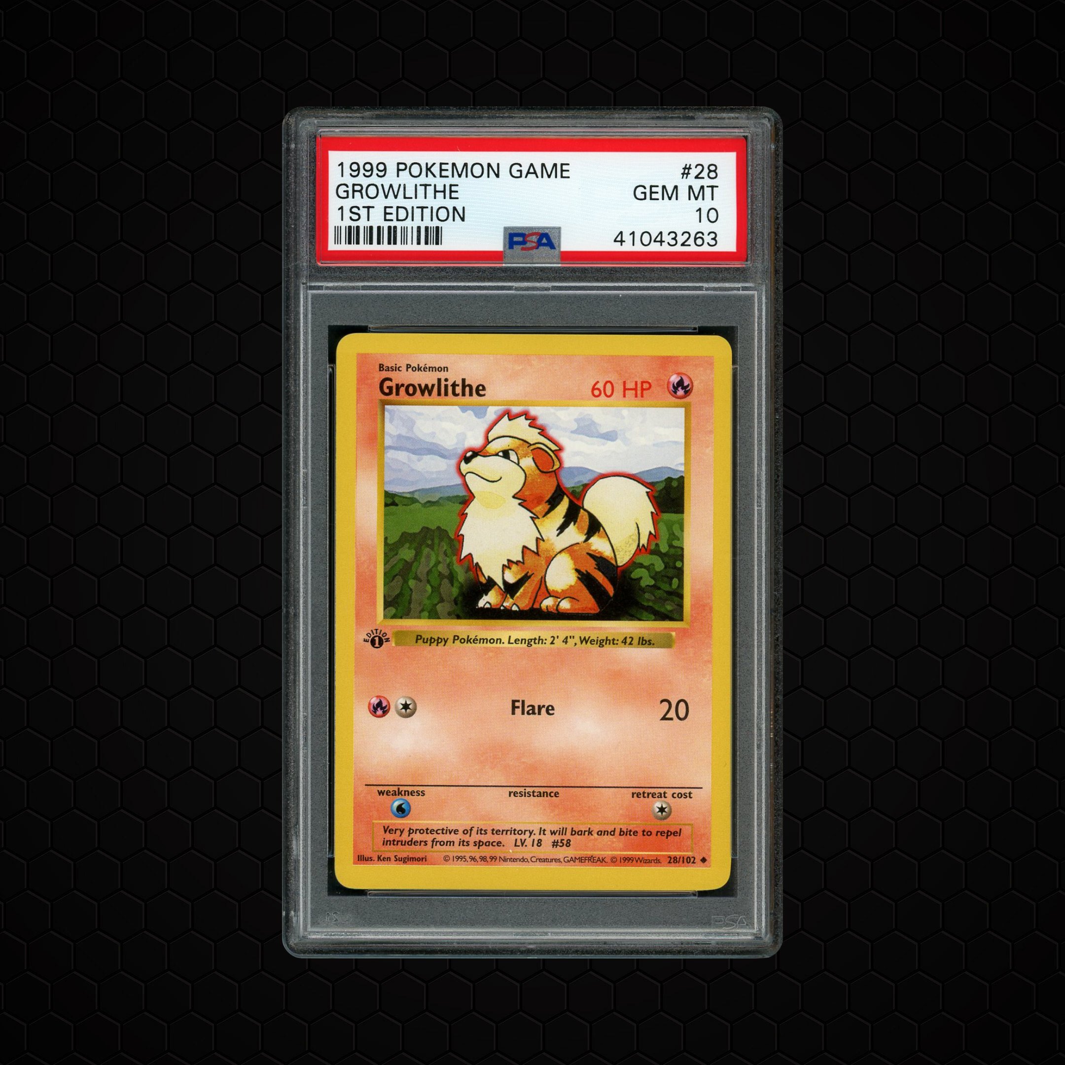 1999 Game 1st Edition Growlithe #28 PSA 10
