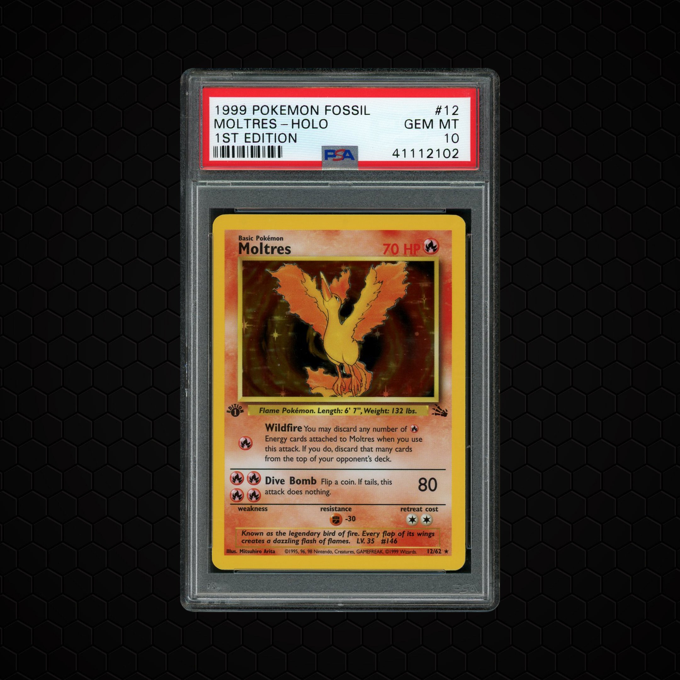 1999 Fossil 1st Edition Moltres #12 PSA 10