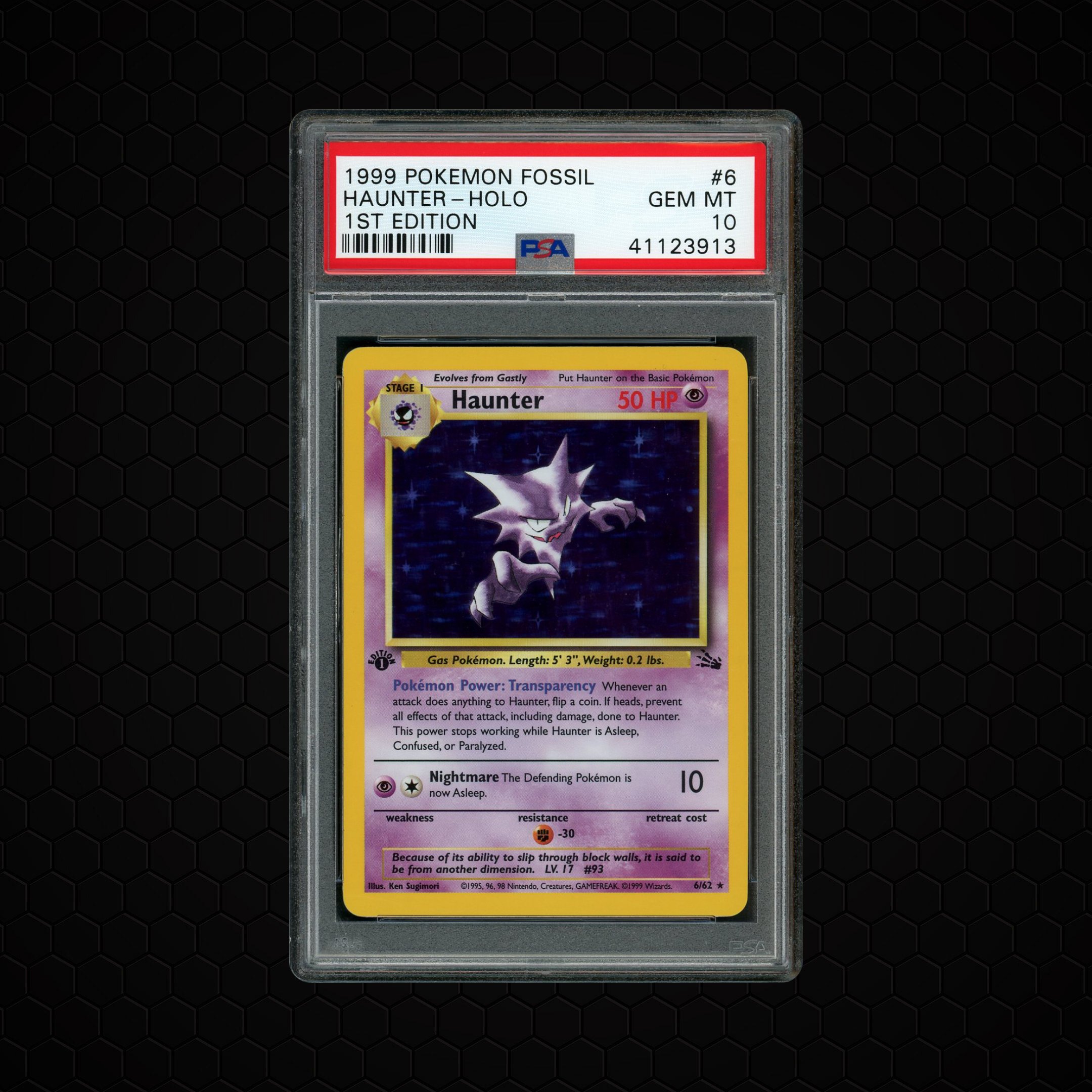 1999 Fossil 1st Edition Haunter #6 PSA 10