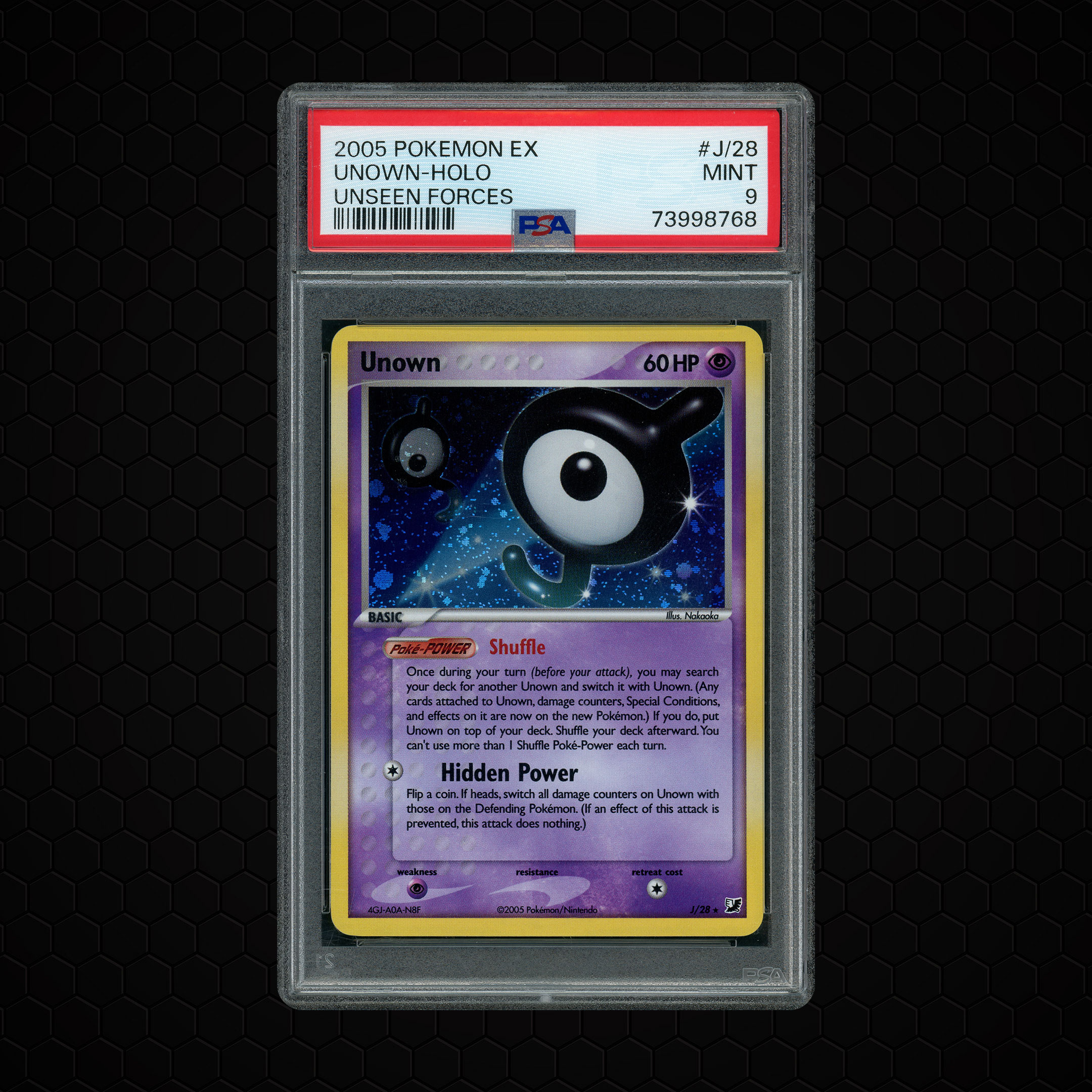 2005 Ex Unseen Forces Unown #J28 PSA 9
