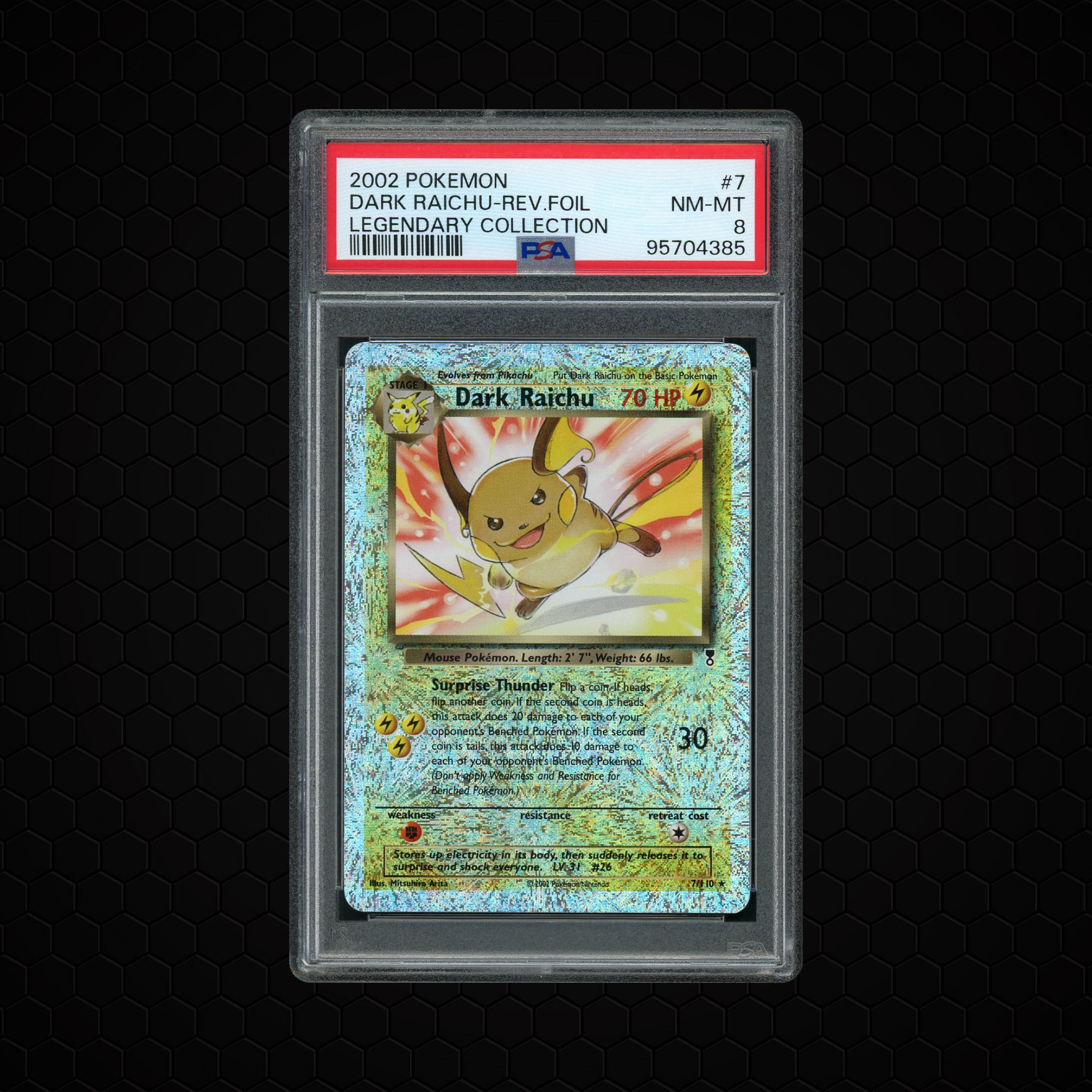 2002 Legendary Collection Dark Raichu #7 PSA 8
