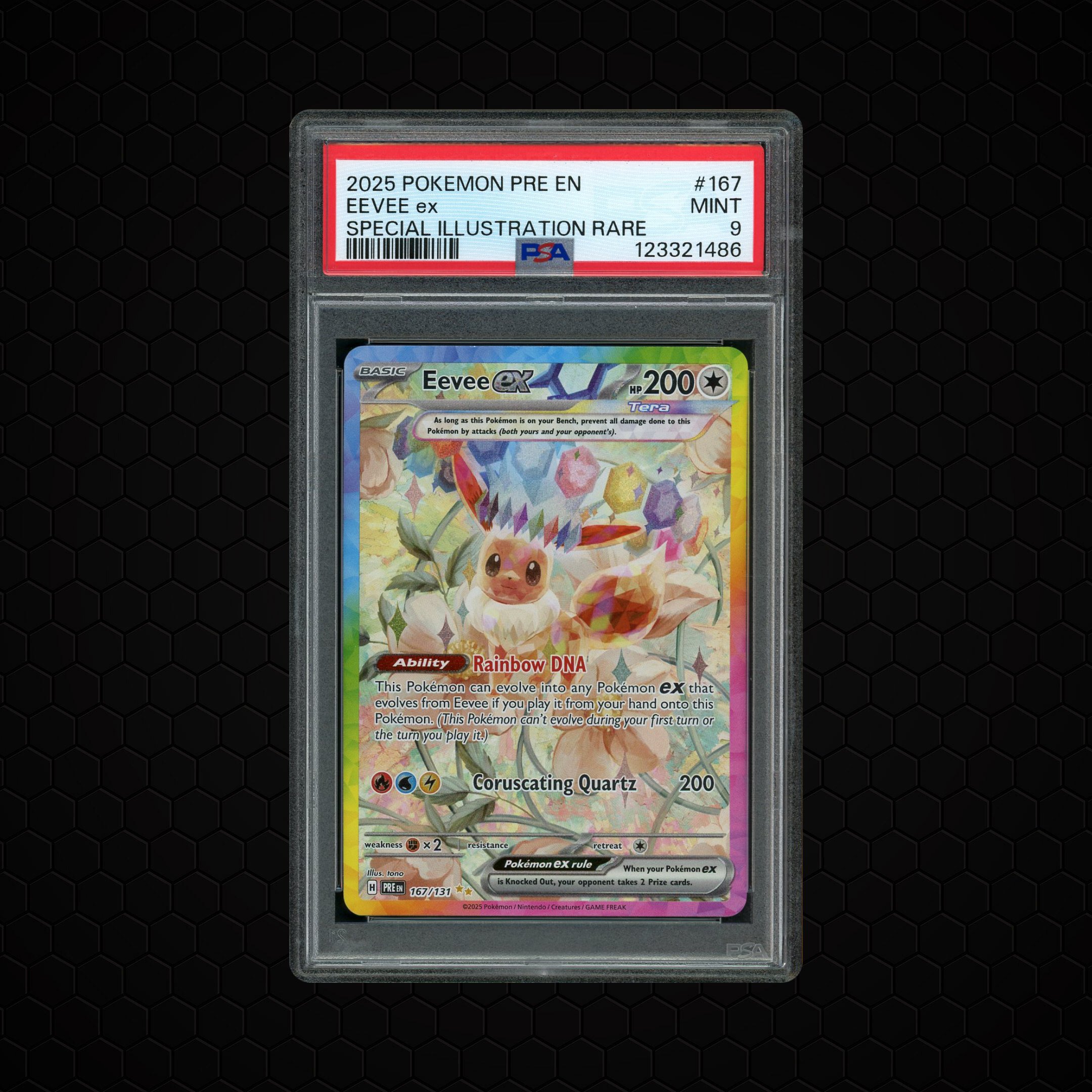 2025 Prismatic Evolutions Eevee EX #167 PSA 9