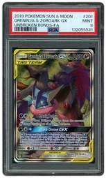 2019 Unbroken Bonds Greninja & Zoroark GX #201 PSA 9 on Beezie.