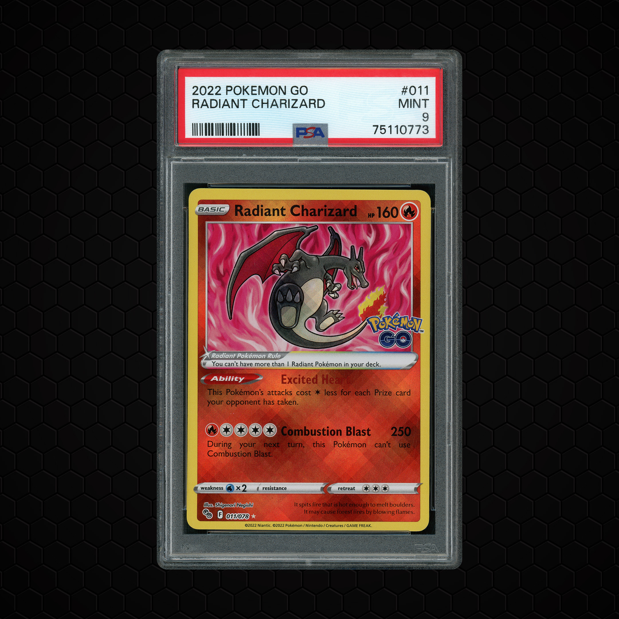 2022 Pokemon GO Radiant Charizard #11 PSA 9
