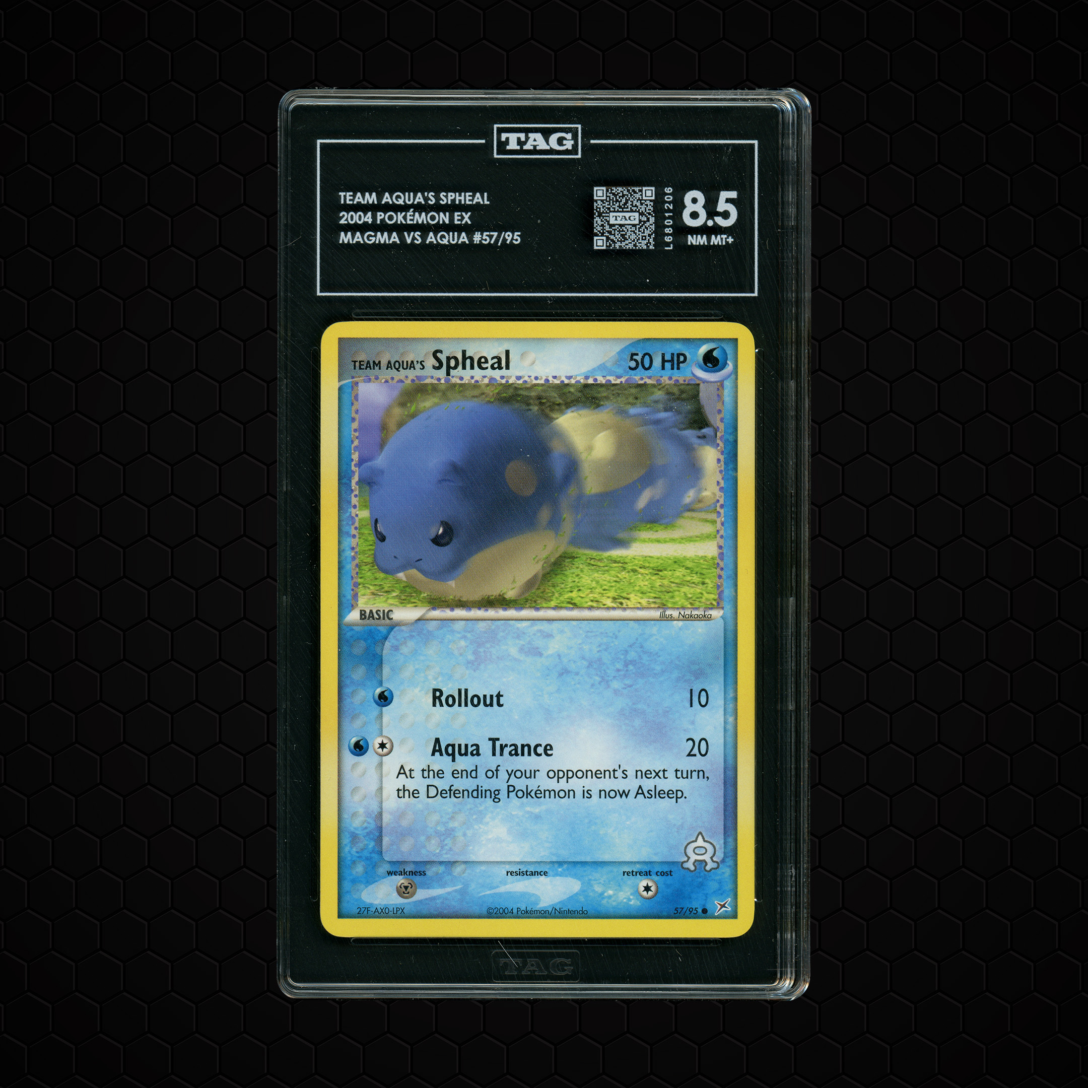 2004 Magma VS Aqua Team Aqua's Spheal #57 TAG 8.5