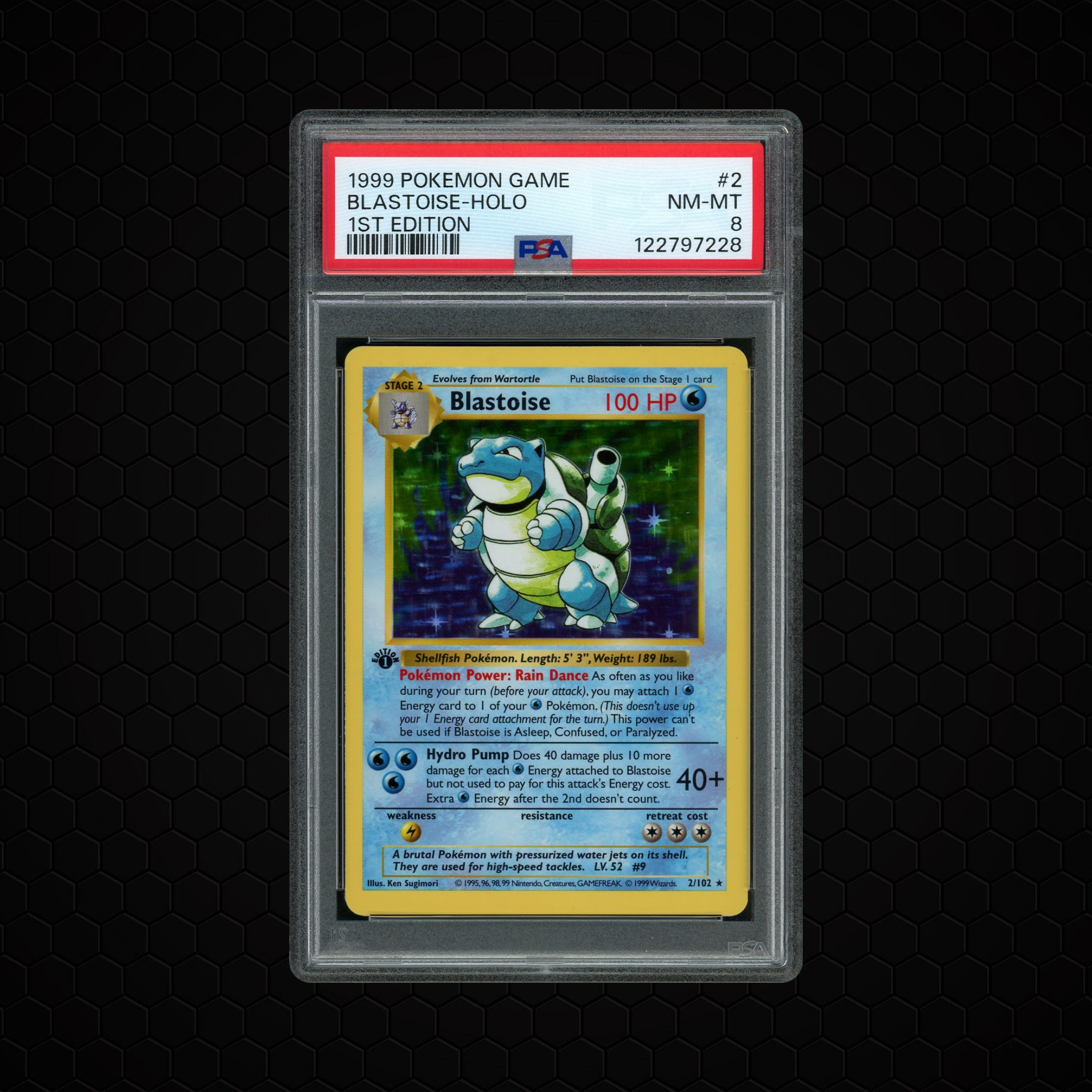 1999 Game 1st Edition Blastoise #2 PSA 8