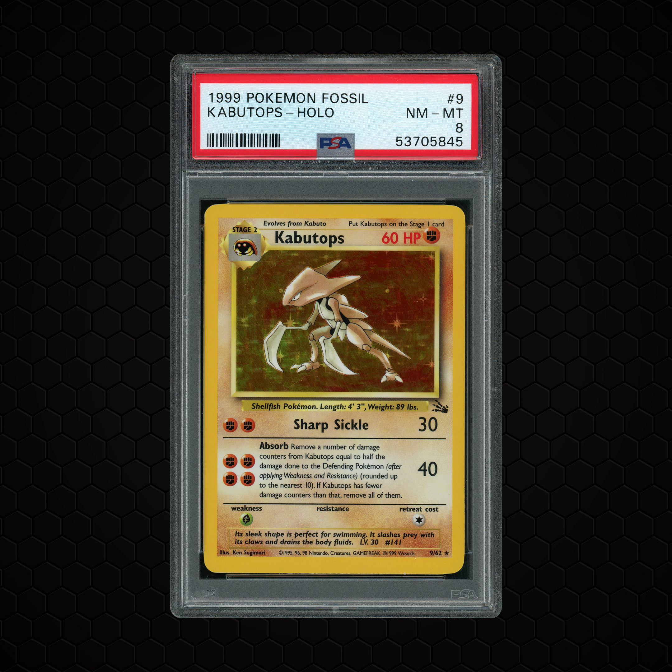 1999 Fossil Kabutops #9 PSA 8