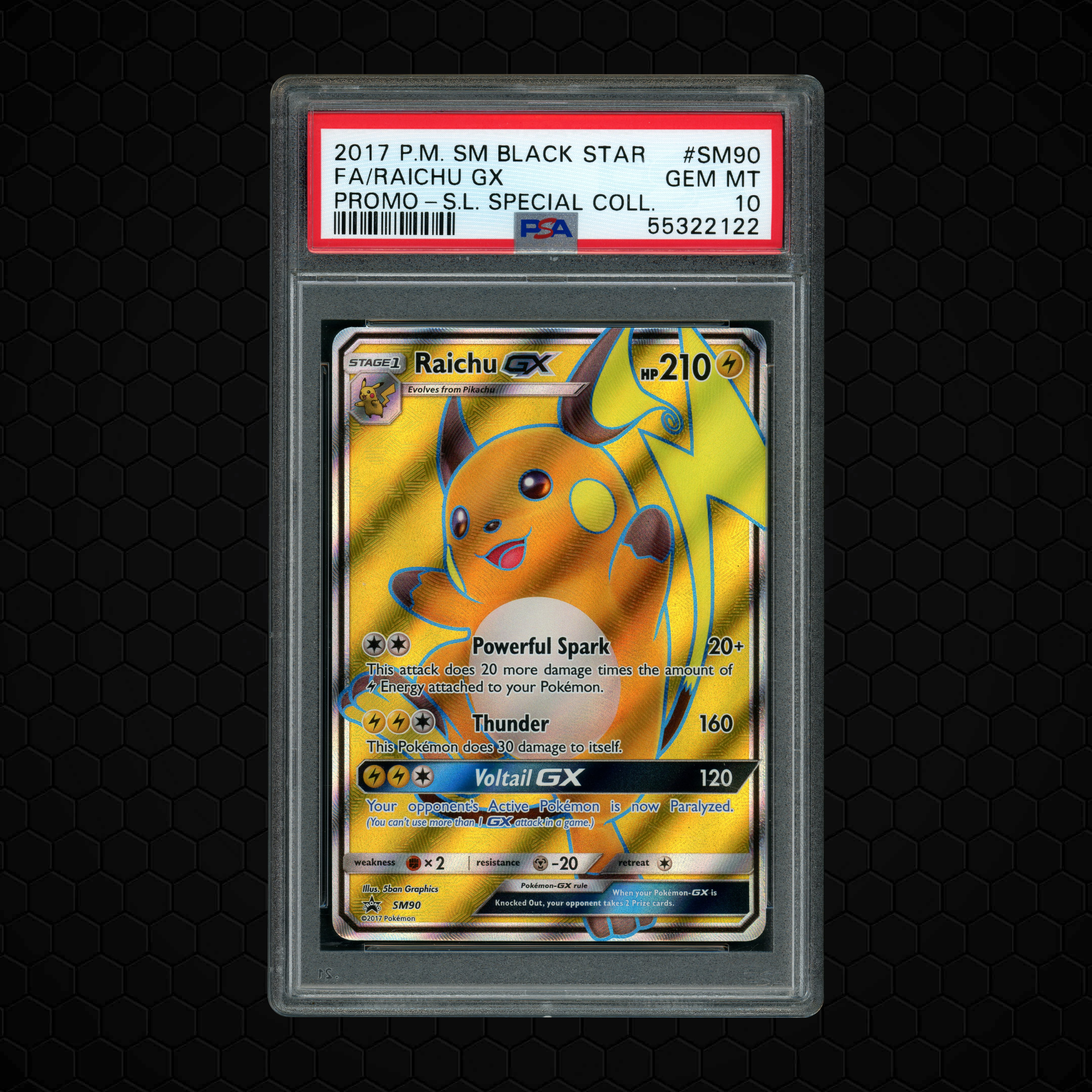 2017 Black Star Promo Raichu GX #SM90 PSA 10