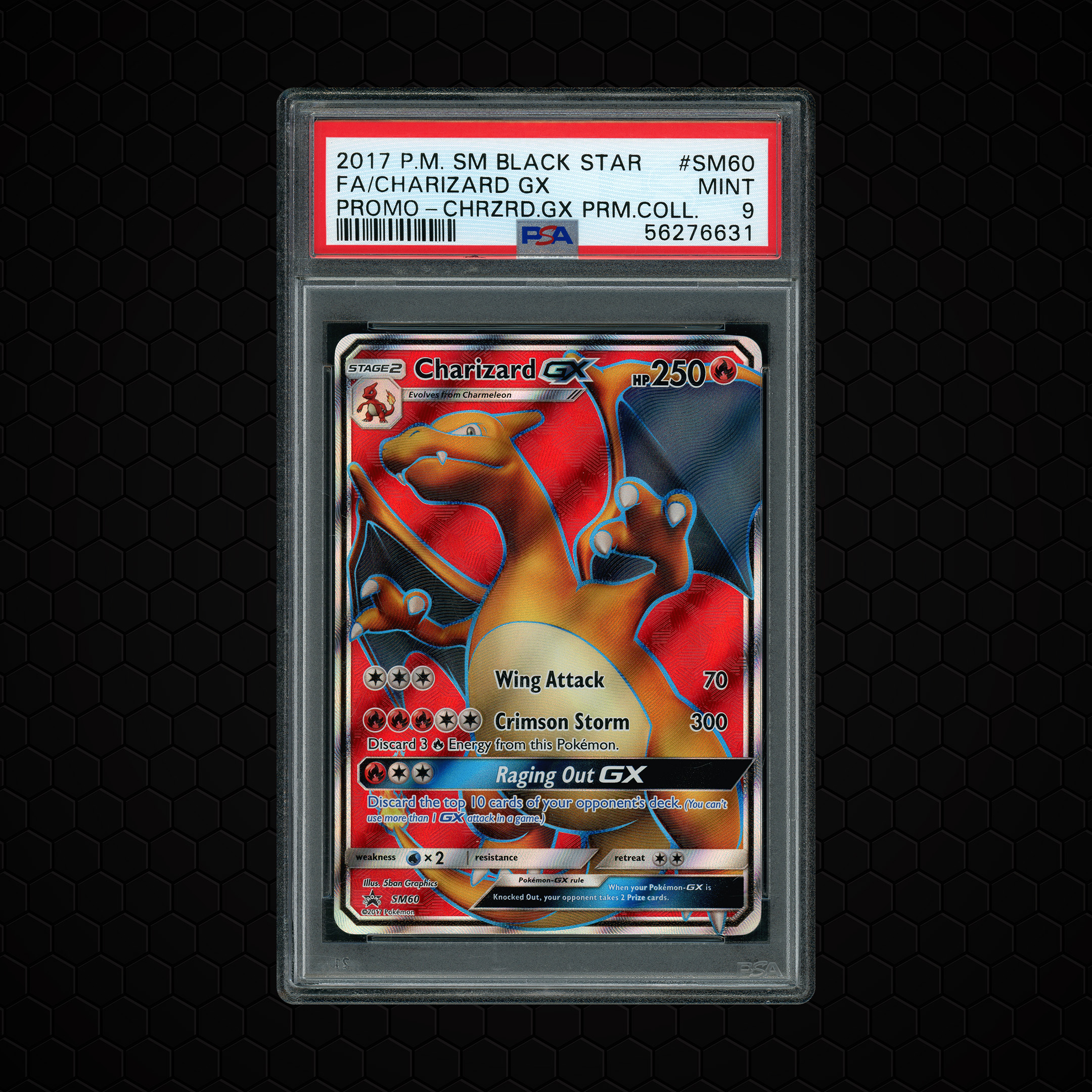 2017 Black Star Promo Charizard GX #SM60 PSA 9