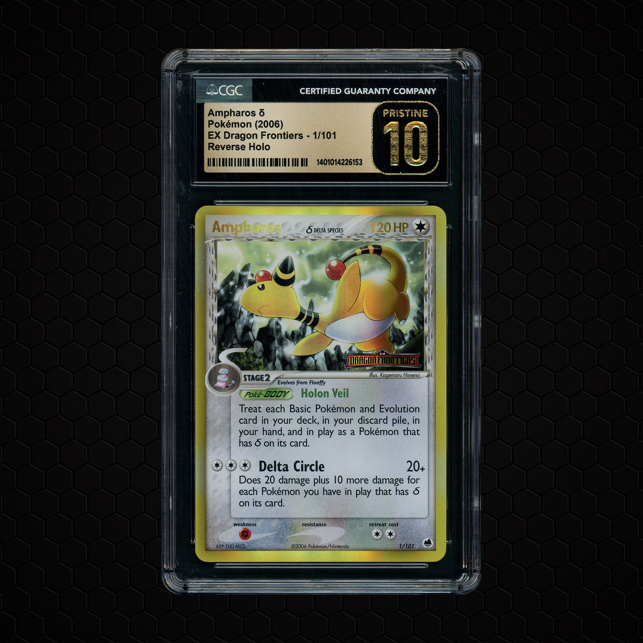 2006 EX Dragon Frontiers Ampharos #1 CGC 10