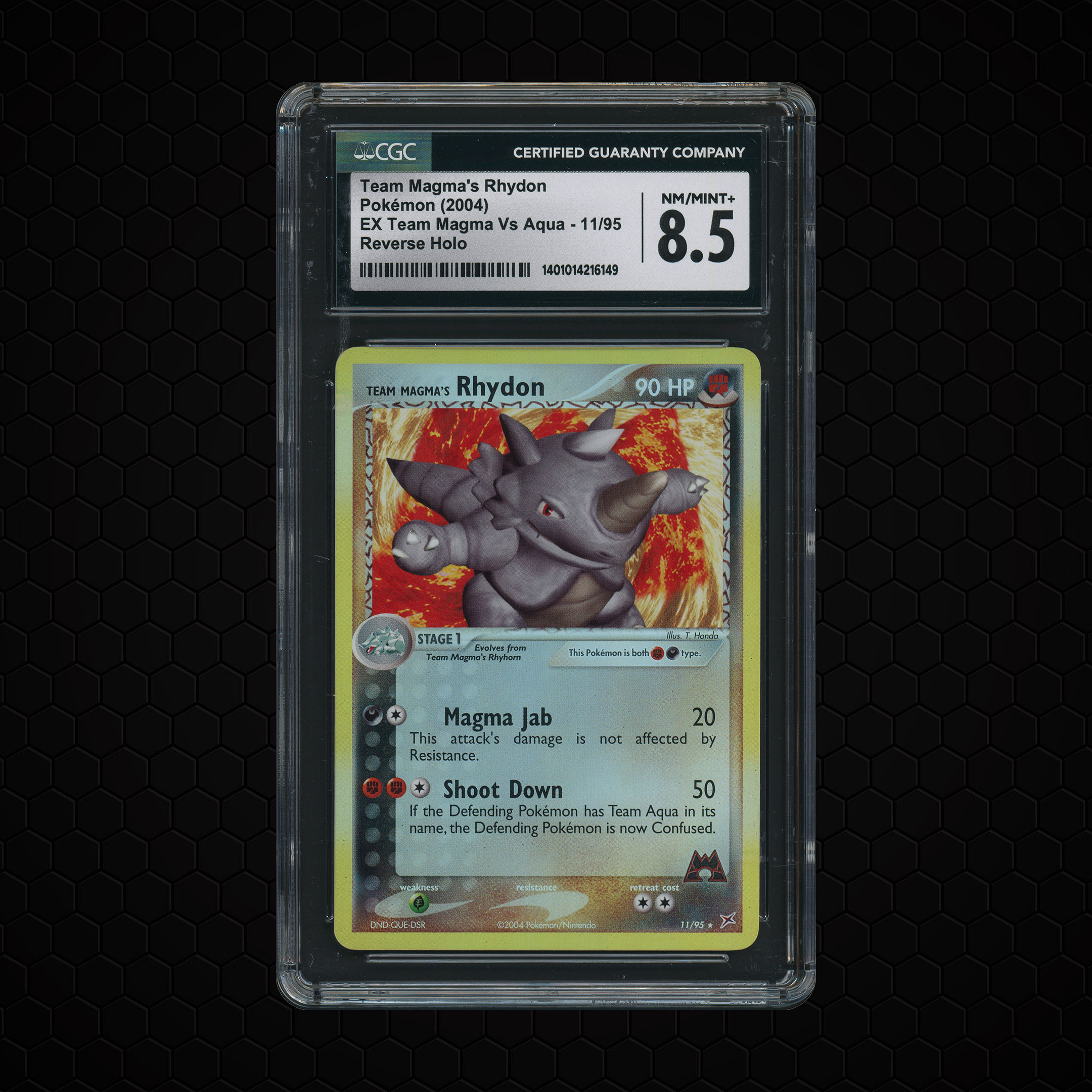 2004 EX Team Magma Vs Aqua Team Magma's Rhydon #11 CGC 8.5