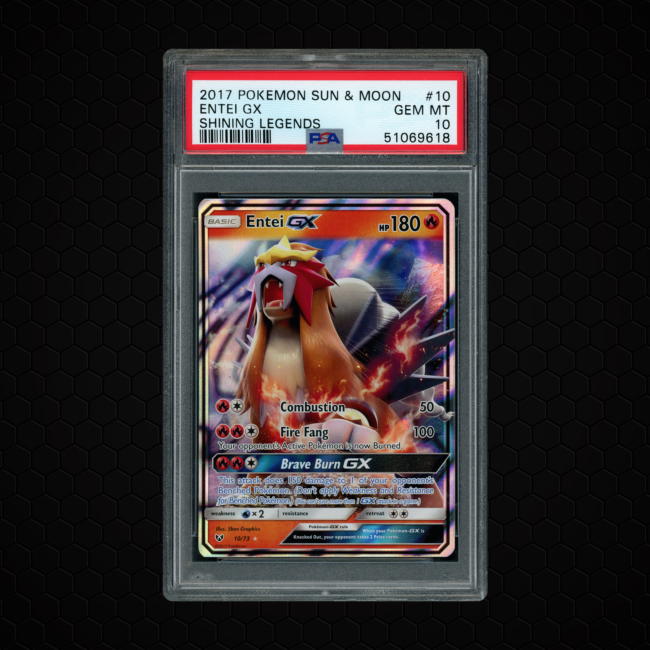 2017 Shining Legends Entei GX #10 PSA 10