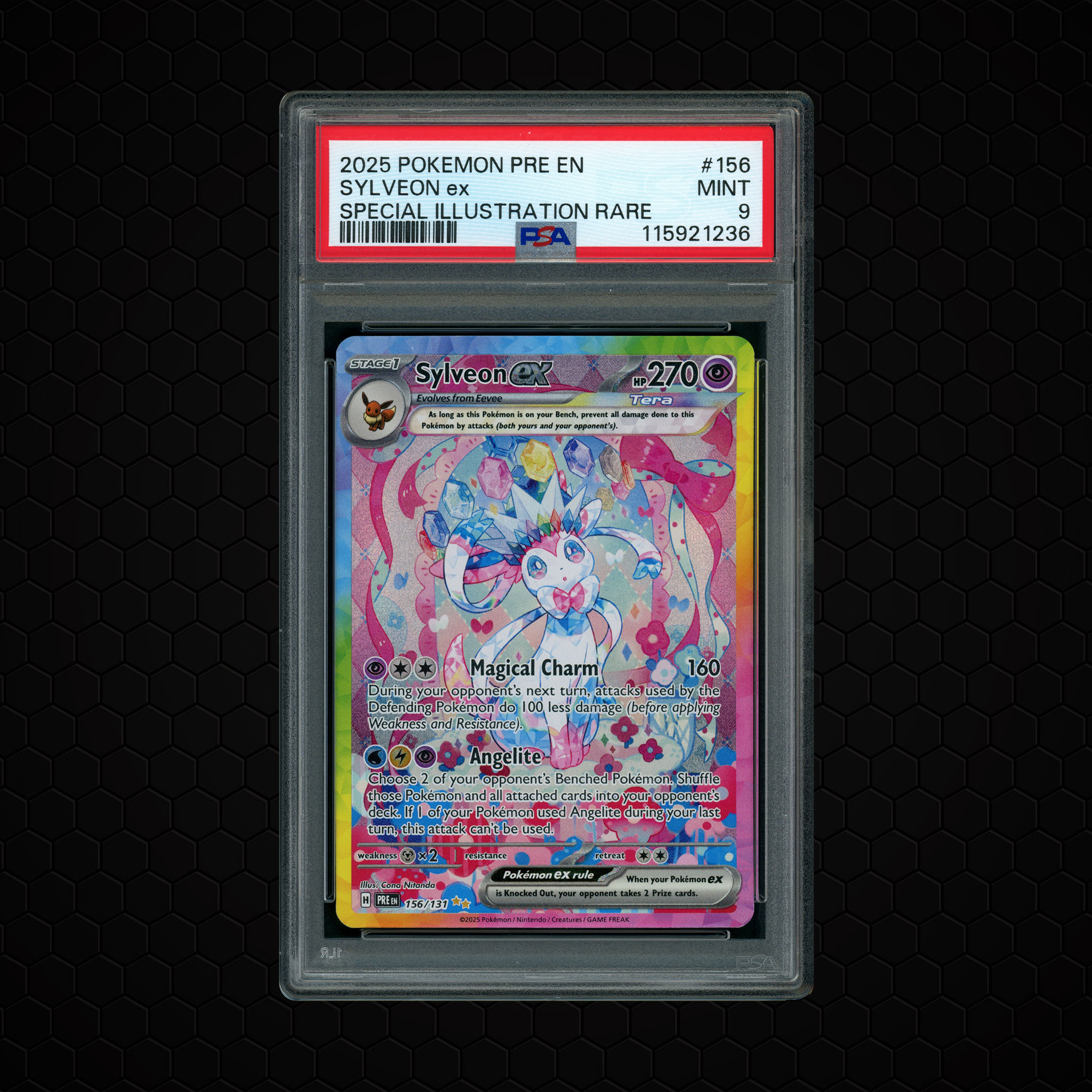 2025 Prismatic Evolutions Sylveon EX #156 PSA 9