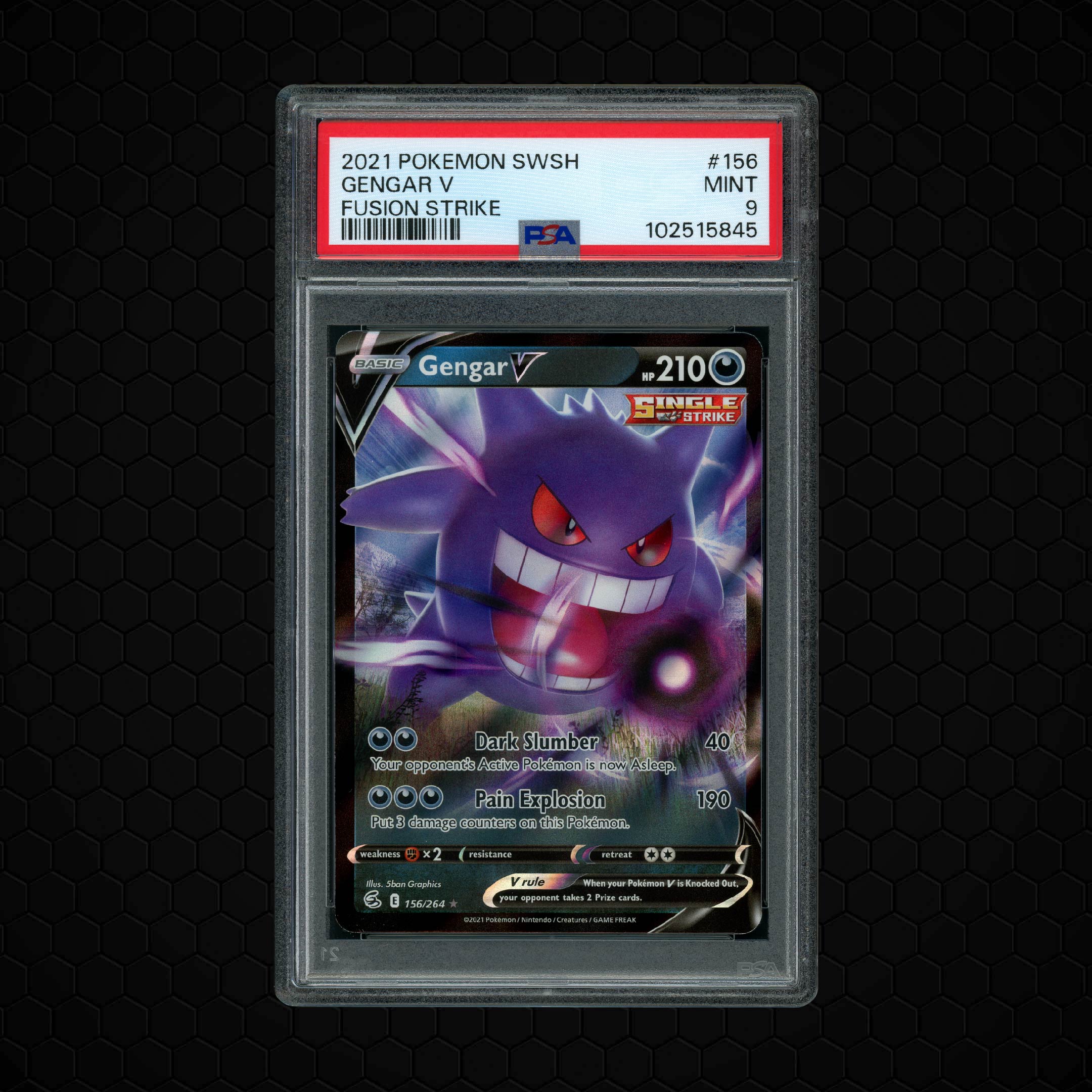 2021 Fusion Strike Gengar V #156 PSA 9